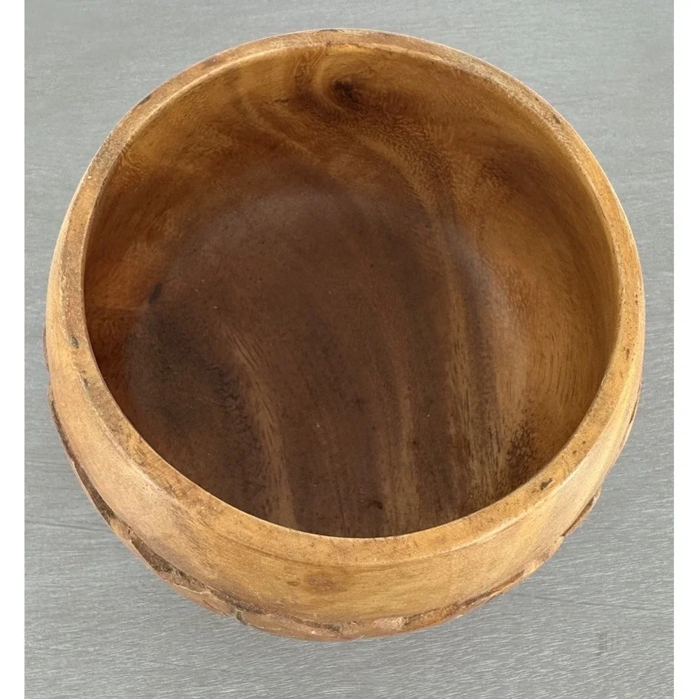 Vintage Monkey Pot Hand Carved Wood Bowl  Phillipinea
